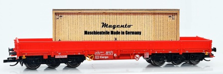 NPE Modellbau NW52054 - TT - Schwerlastwagen Samms-u 454 beladen mit Holzkiste, DB AG, Ep. V-VI